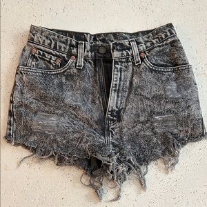 Levi's Black Distressed Jean Shorts